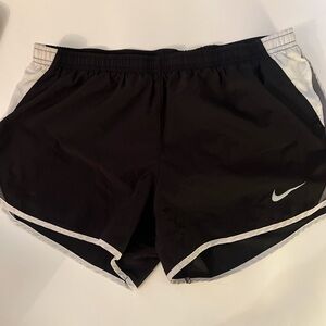 Nike Women's Black and White Athletic Shorts